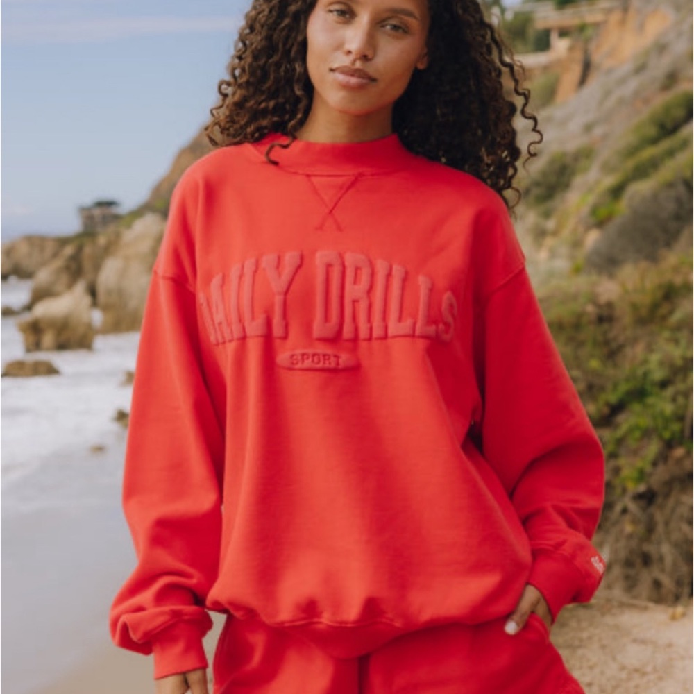 Daily Drills Vibrant Red Crew Neck Sweater